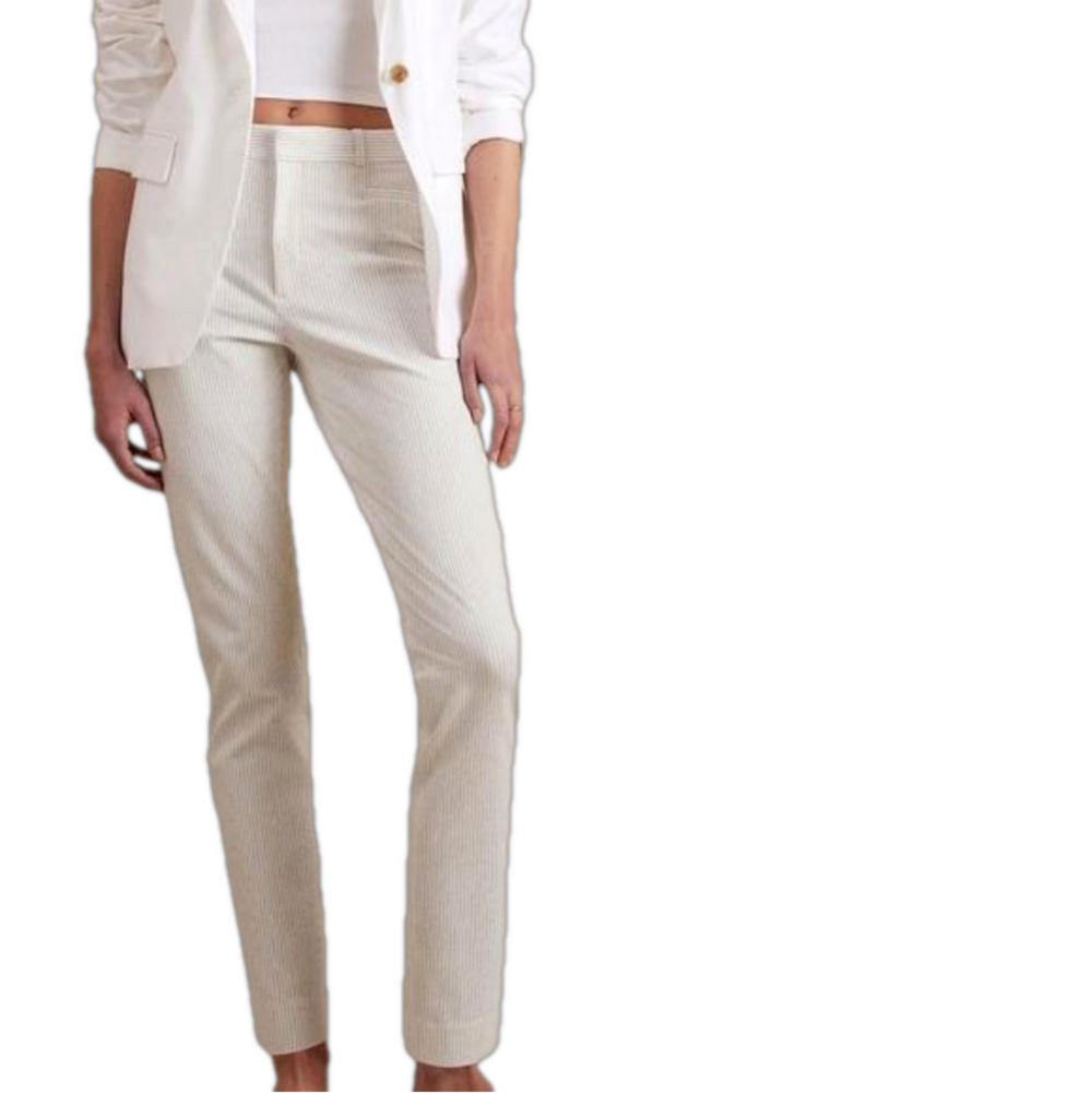 Banana Republic Sloan High Rise White Black Stripe Pant